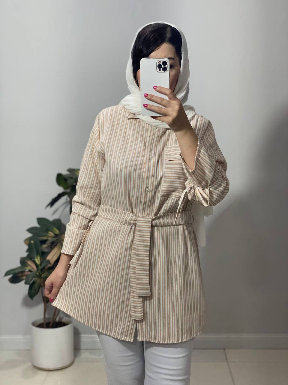 89D1A19F-8A04-4D6A-8D87-AB1D5EABF14A مانتو شومیزی راه راه - تصویر 1