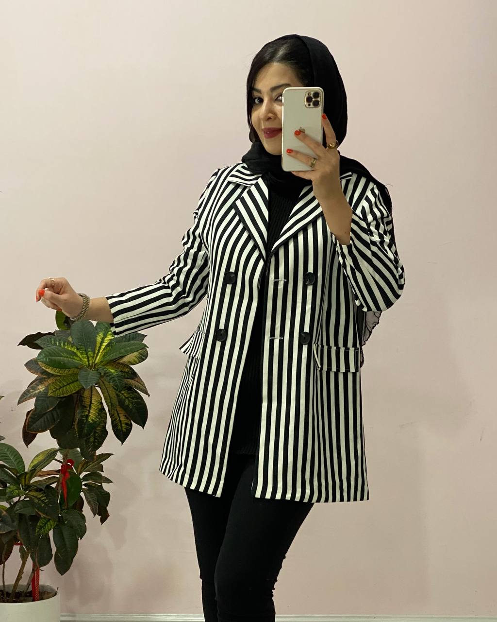 CB09C61D-56B2-4458-B917-9A5B4454C2B8 کت مرونی راه راه - تصویر 1