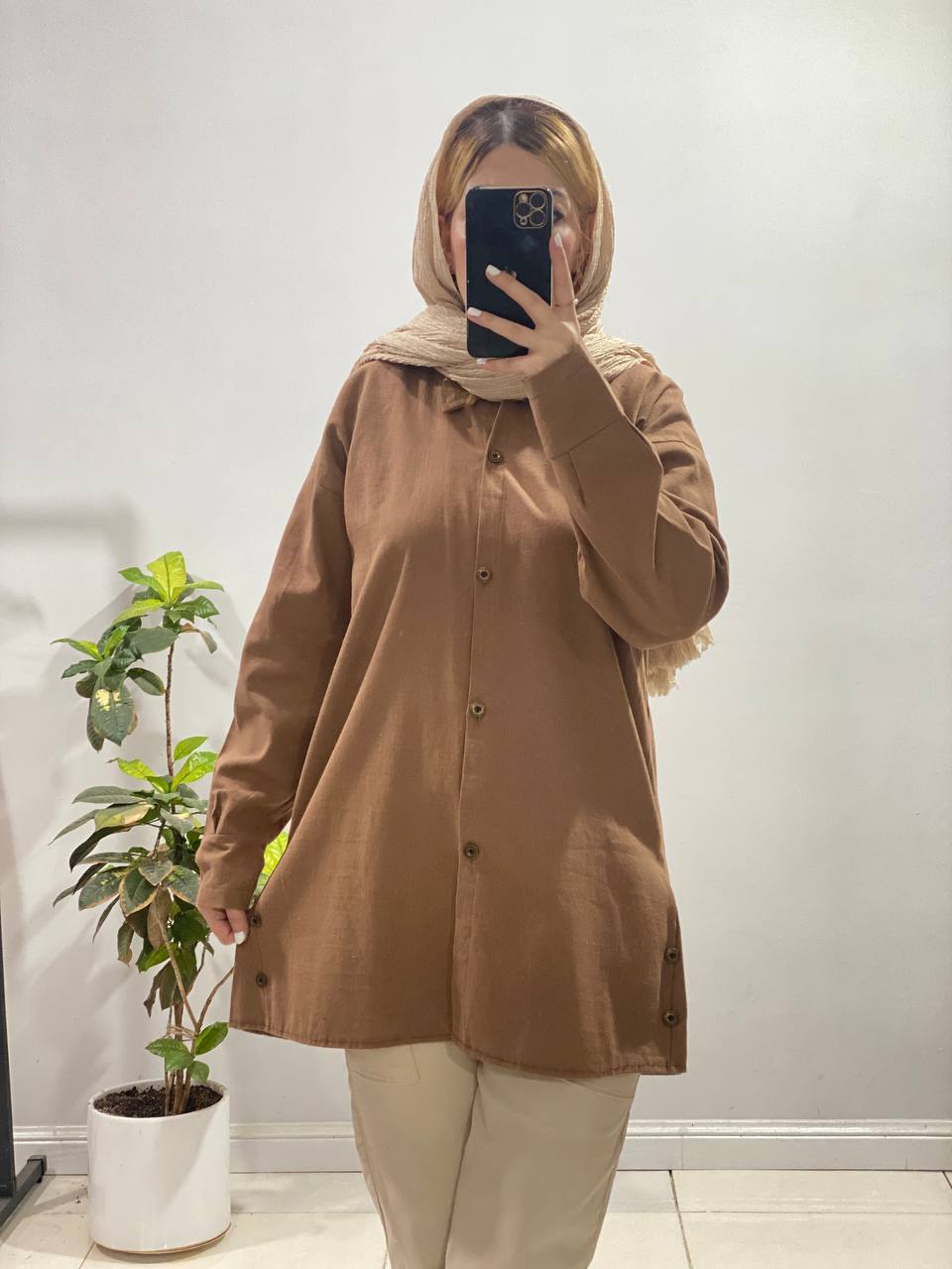 DED9A33B-812A-4AB5-A6CA-4FAEDB97EA22 مانتو لینن بغل دکمه - تصویر 1