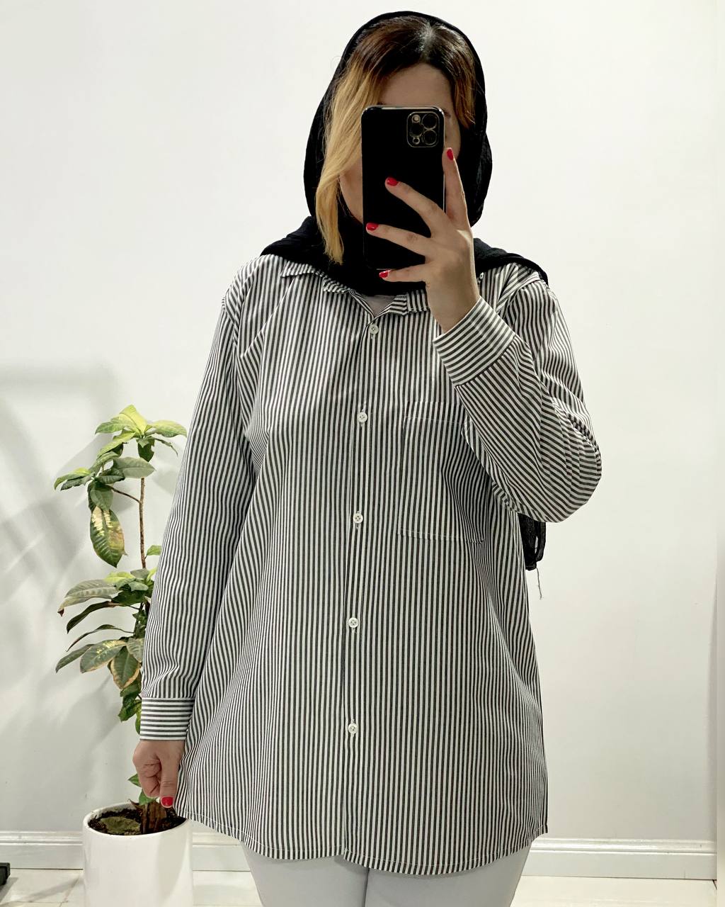 6F6AAEB4-CD20-4A28-B522-7BE50EFBD64B شومیز راه راه نخی - تصویر 1