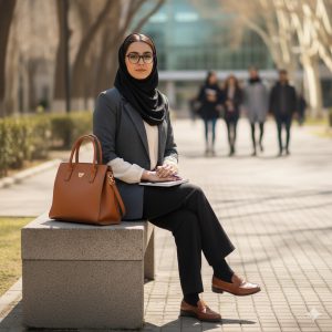 استایل رسمی دانشگاه با کیف