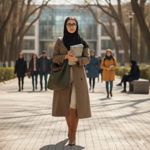 تیپ دانشجویی با کیف مناسب دانشگاه